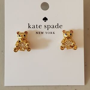 Kate Spade Gold Teddy Bear Earrings